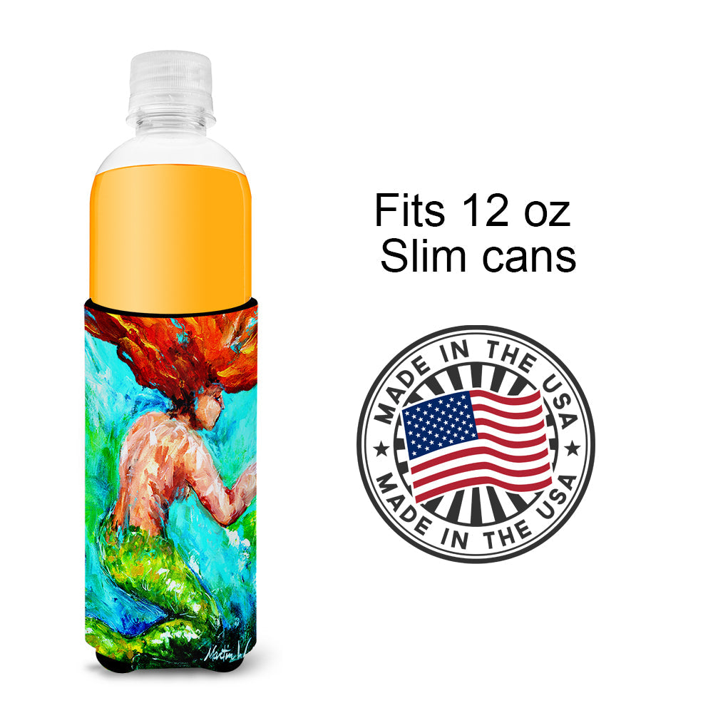 Mermaids Heaven Slim Can Hugger , Insulated Foam Hugger for 12 oz Slim Cans, Beer Bottles & Water Bottles, Printed in USA