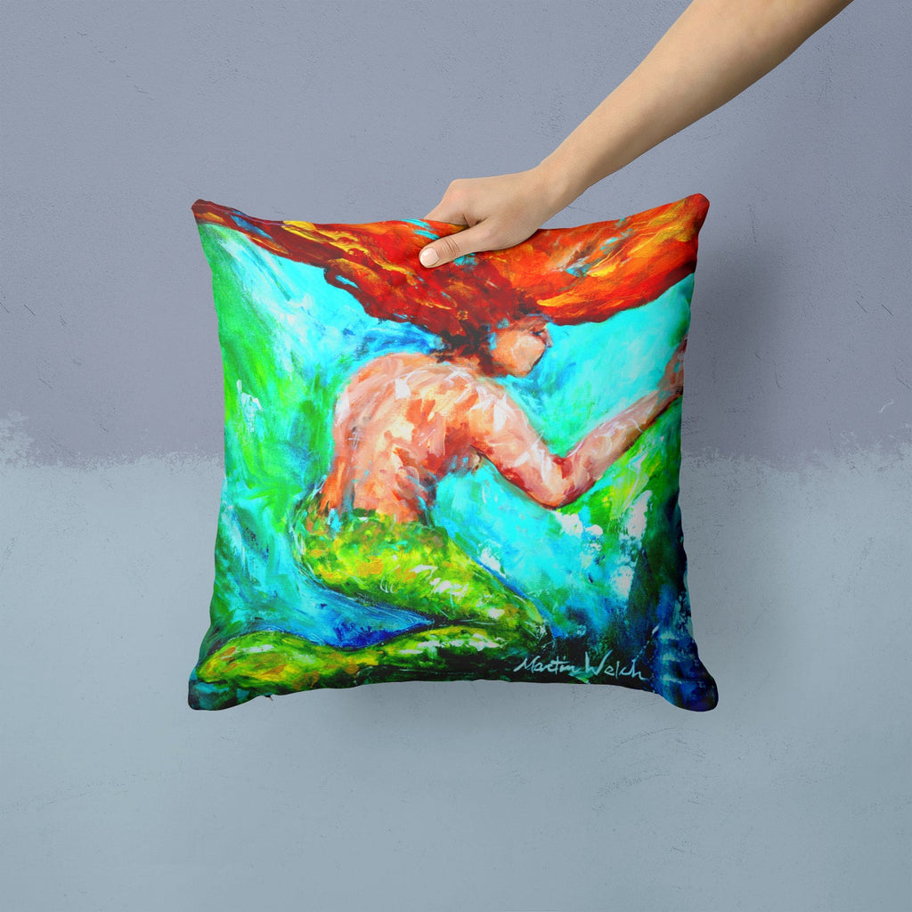 Mermaids Heaven Decorative Throw Pillow 14x14 Indoor Outdoor Accent Cushion, Fabric Cover with Insert for Sofa, Bed, Porch & Living Room