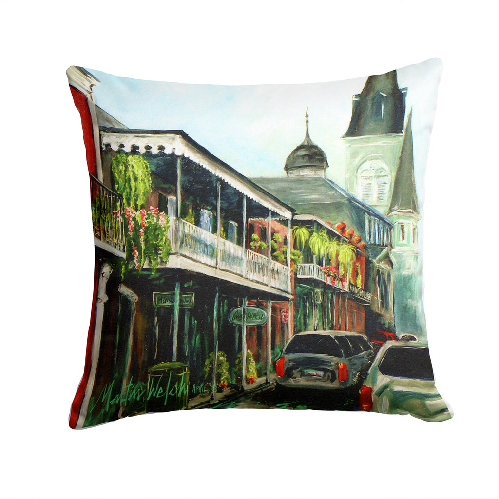 St Louis Cathedral Decorative Throw Pillow 14x14 Indoor Outdoor Accent Cushion, Fabric Cover with Insert for Sofa, Bed, Porch & Living Room
