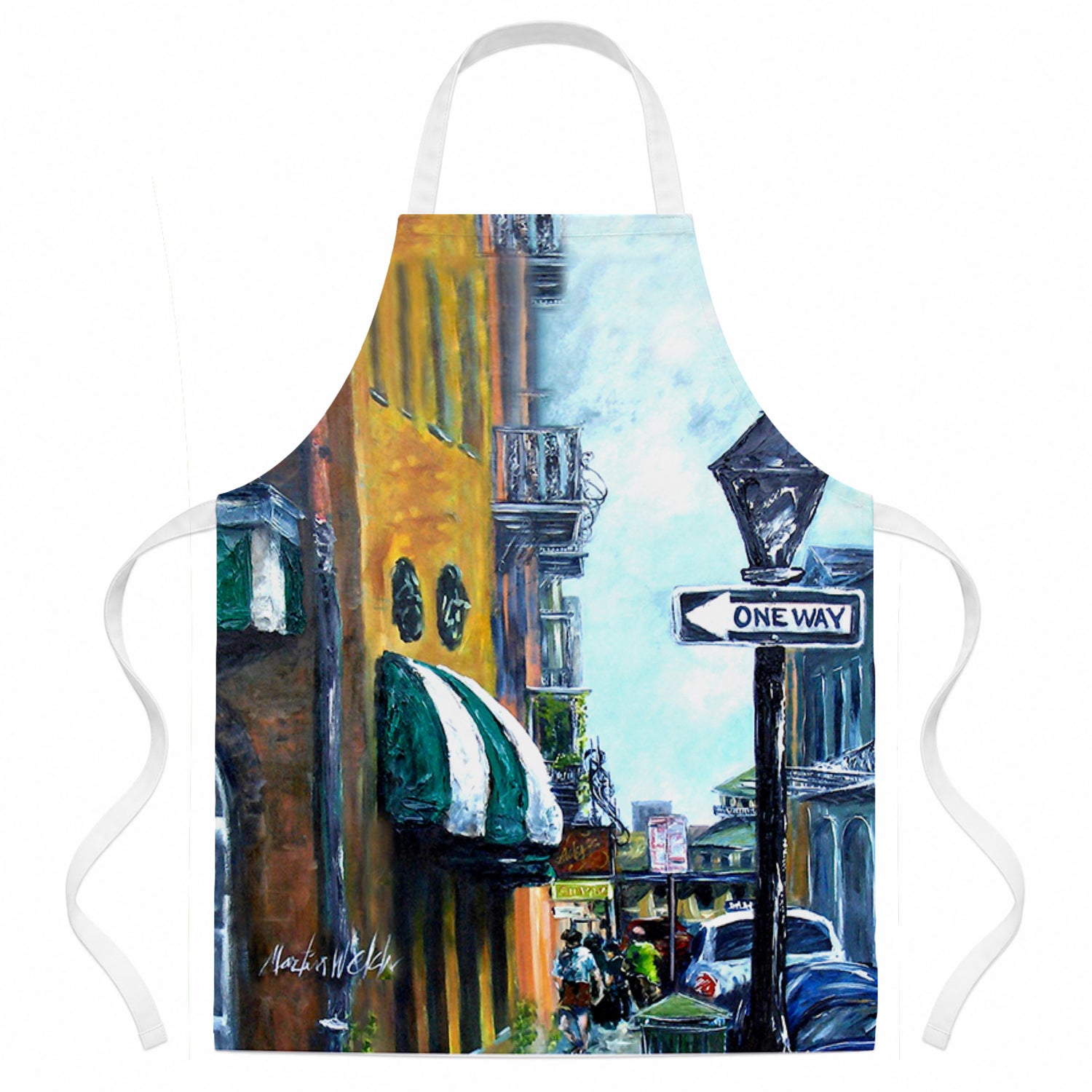 Street Scene Apron Cooking Kitchen Server Baking Crafts Gardening for Adult Women Men, Unisex, Large, Multicolor