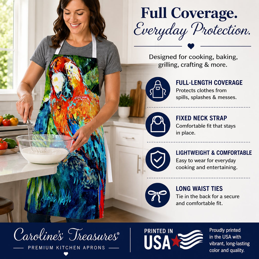 Yo Yo Mama Parrot Apron Cooking Kitchen Server Baking Crafts Gardening for Adult Women Men, Unisex, Large, Multicolor