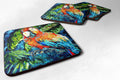 Yo Yo Mama Parrot Foam Coasters Set of 4 Cup Coasters for Indoor Outdoor, Tabletop Protection, Anti Slip, Mouse pad Material