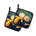Crooked Neck Squash Pot Holder Set of 2 Heat Resistant Quilted Hot Pads 7.5 x 7.5 Inch, Insulated Kitchen Trivets for Cooking & Baking