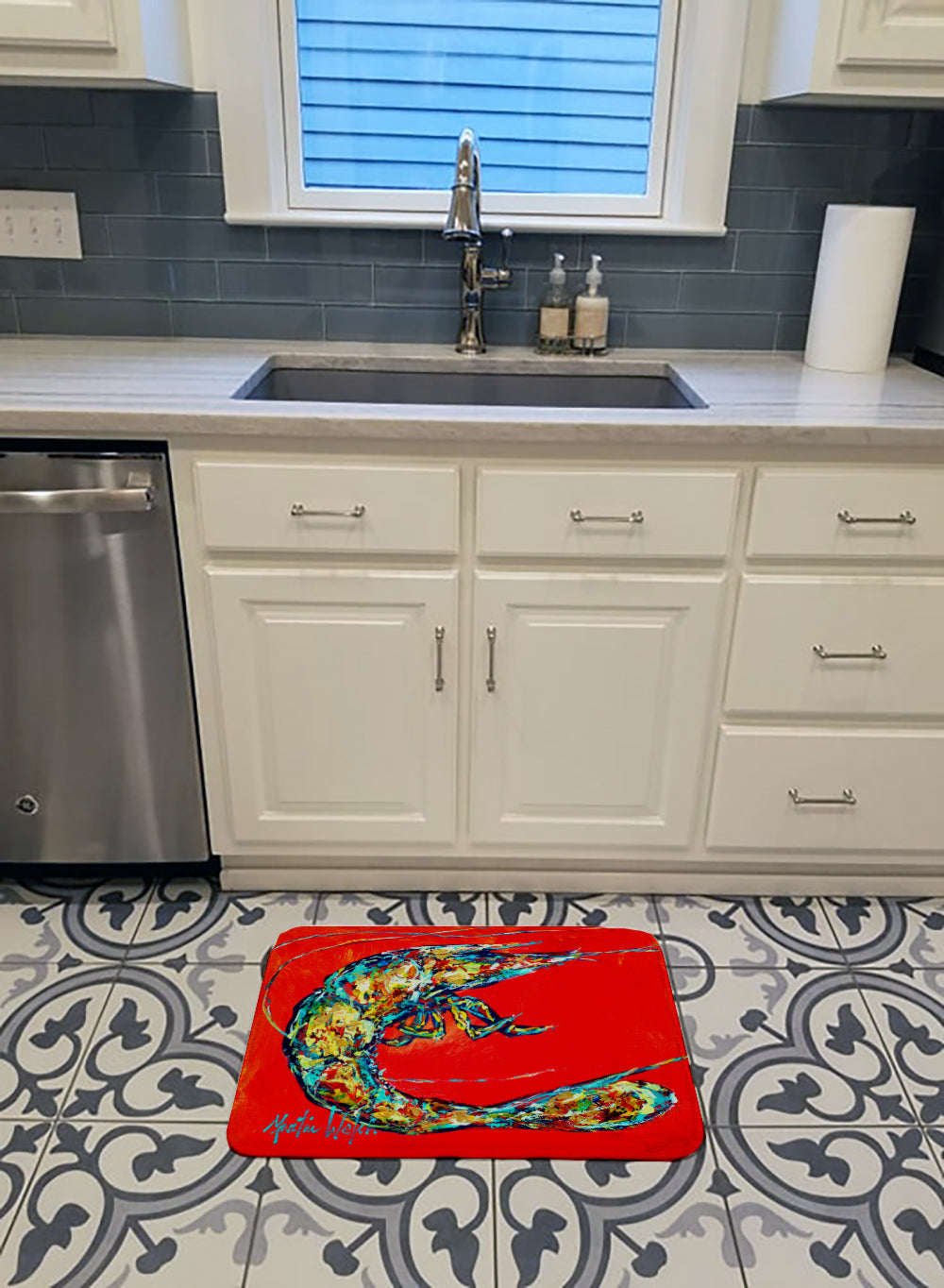 Shrimp Boil Memory Foam Kitchen Mat Machine Washable Anti-Fatigue Cushion Comfort Bath or Kitchen Rug