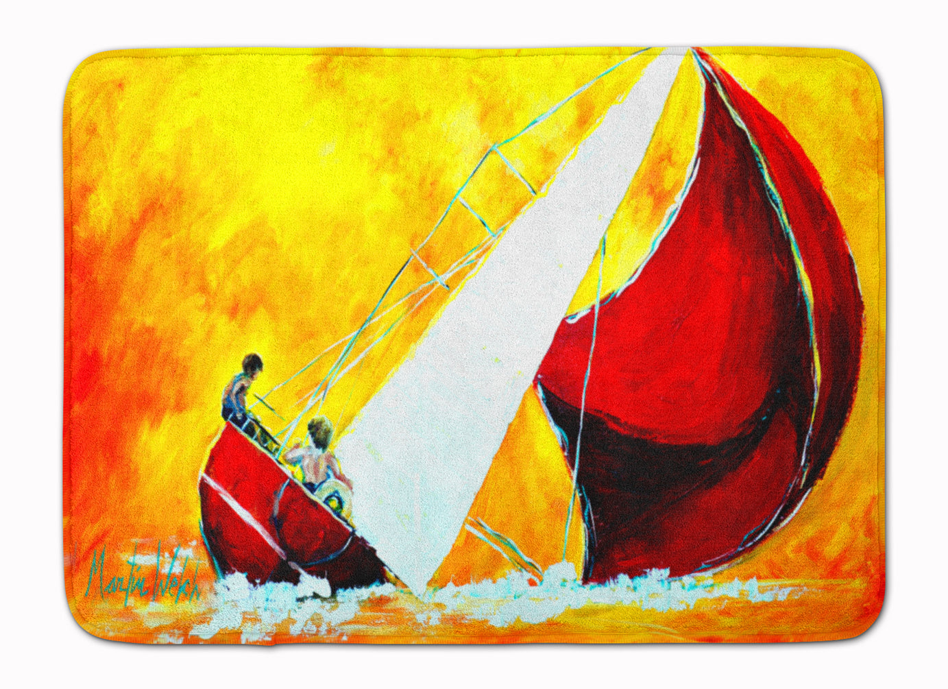 Sailboat Break Away Memory Foam Kitchen Mat Machine Washable Anti-Fatigue Cushion Comfort Bath or Kitchen Rug
