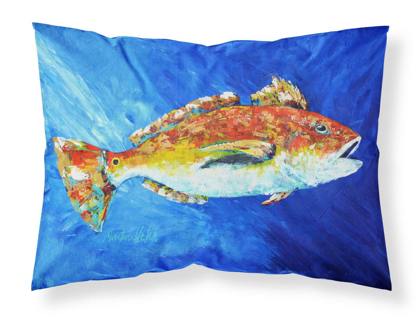 Red Fish White Spin Standard Pillowcase Lightweight Super Soft Easy Care Decorative Artwork Pillowcase, Standard