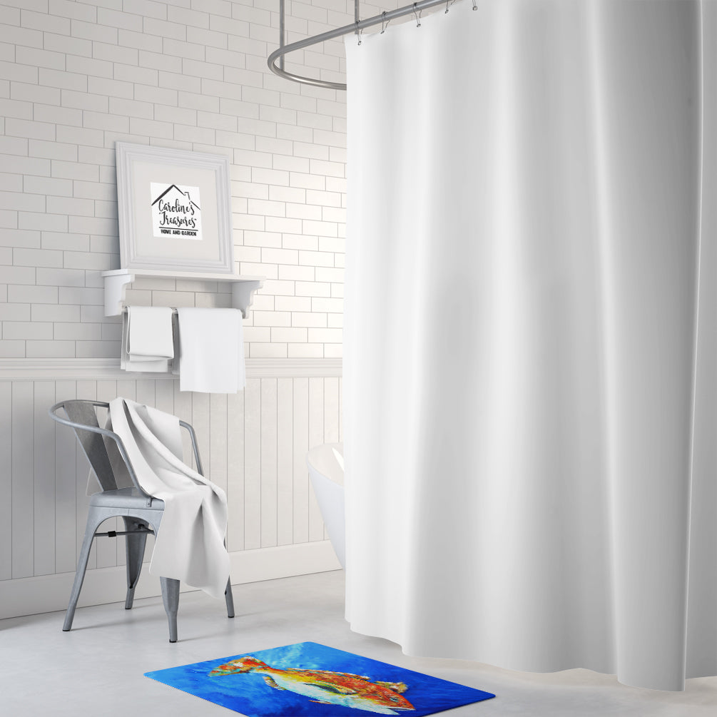 Red Fish White Spin Memory Foam Kitchen Mat Machine Washable Anti-Fatigue Cushion Comfort Bath or Kitchen Rug