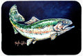 Deep Blue Rainbow Trout Cutting Board Tempered Glass Kitchen Cutting Surface, Heat Resistant Chopping, Non-Slip Feet, Food Prep & Serving