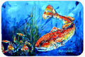 Scattered Red Fish Cutting Board Tempered Glass Kitchen Cutting Surface, Heat Resistant Chopping, Non-Slip Feet, Food Prep & Serving