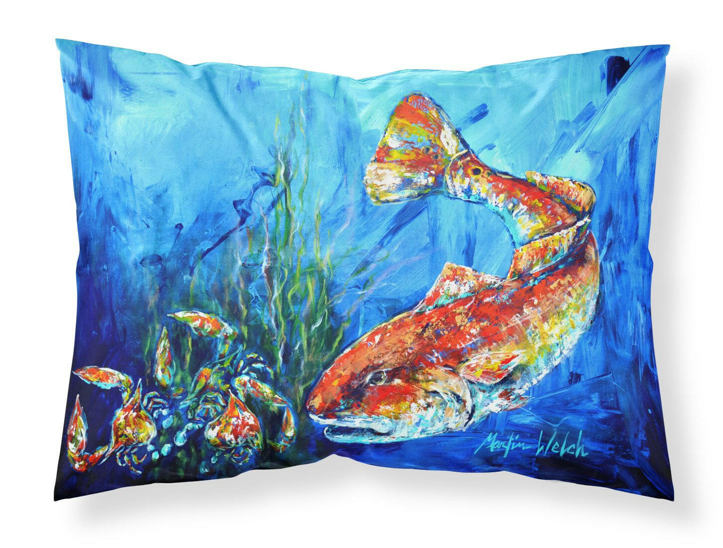 Scattered Red Fish Standard Pillowcase Lightweight Super Soft Easy Care Decorative Artwork Pillowcase, Standard