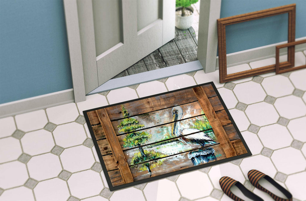 Summer by the Lake White Pelican Doormat Indoor Outdoor 24H X 36W Front Door Mat Rugs for Entryway, Non Slip Washable Low Pile,