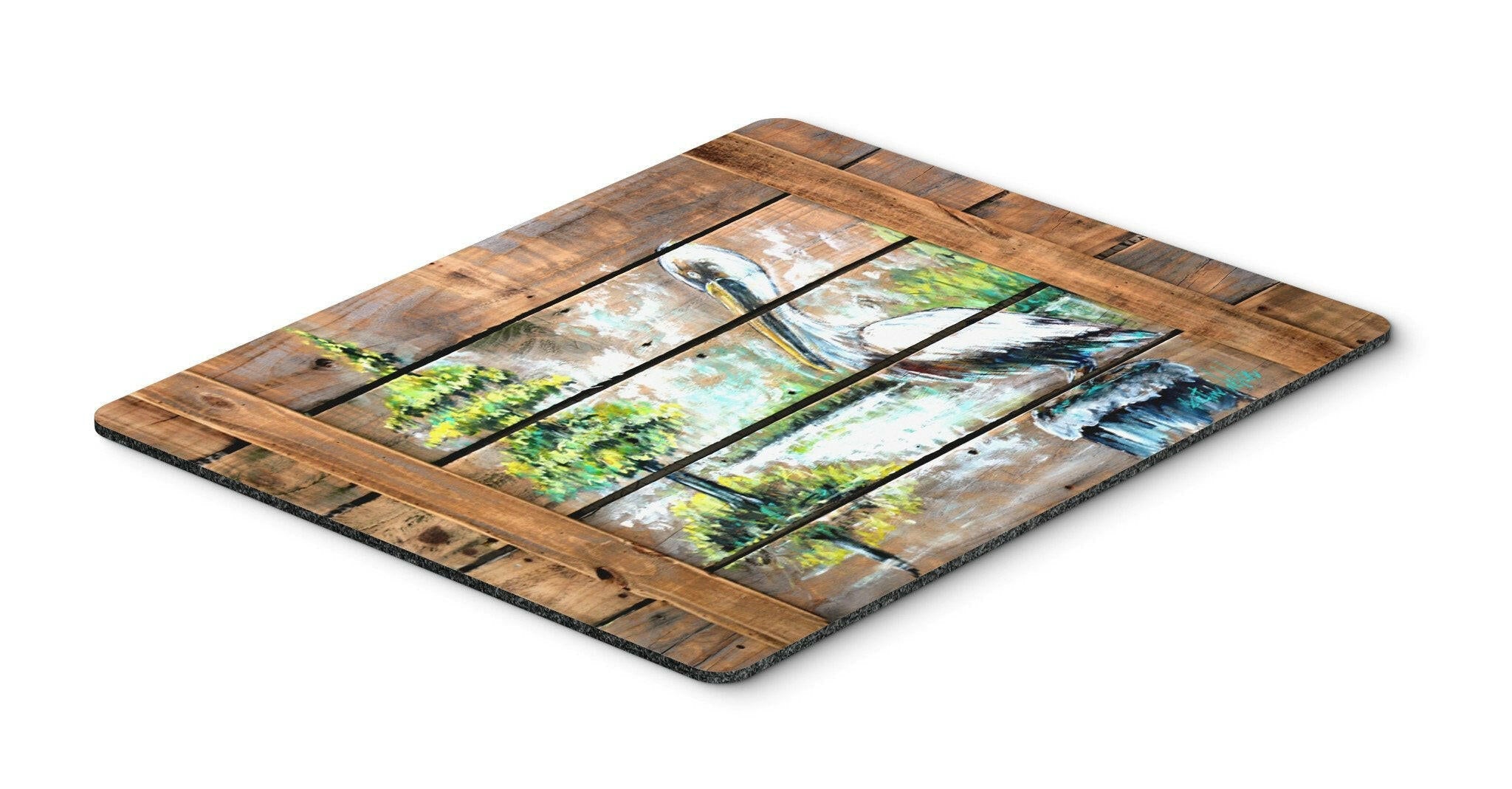 Summer by the Lake White Pelican Mouse Pad, Heat Resistant Trivet Hot Pad , Non Slip Rubber Desk Mat, Kitchen Counter Protector, Home Office Decor Gift