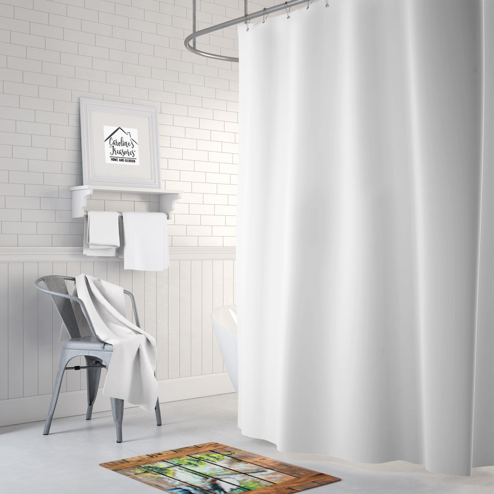 Summer by the Lake White Pelican Memory Foam Kitchen Mat Machine Washable Anti-Fatigue Cushion Comfort Bath or Kitchen Rug