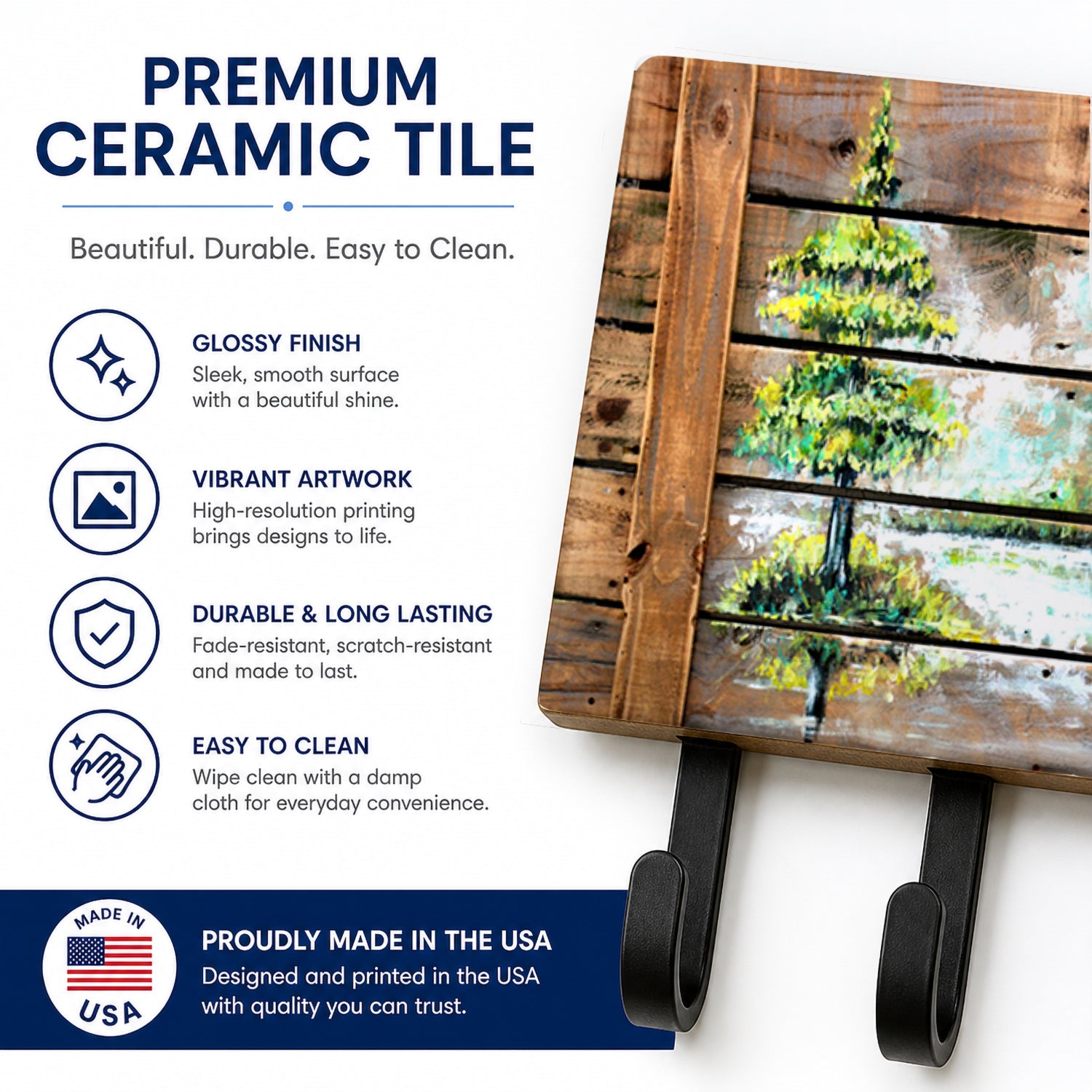 Summer by the Lake White Pelican Leash or Key Holder Wall Hooks, Coat Rack Wall Mount, for Hanging Keys, Towels, Aprons, Leashes