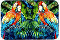 Parrots Yo Yo Mama Cutting Board Tempered Glass Kitchen Cutting Surface, Heat Resistant Chopping, Non-Slip Feet, Food Prep & Serving