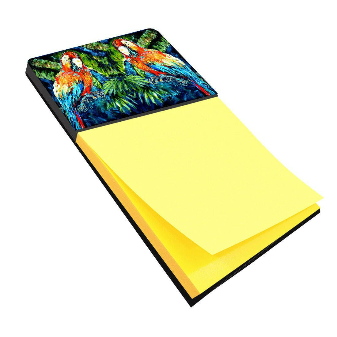 Parrots Yo Yo Mama Watercolor Sticky Note Holder Refillable Dispenser Desk Accessory 3x3 Pad Gift