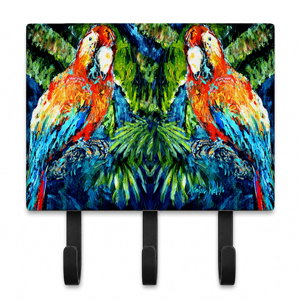 Parrots Yo Yo Mama Leash or Key Holder Wall Hooks, Coat Rack Wall Mount, for Hanging Keys, Towels, Aprons, Leashes
