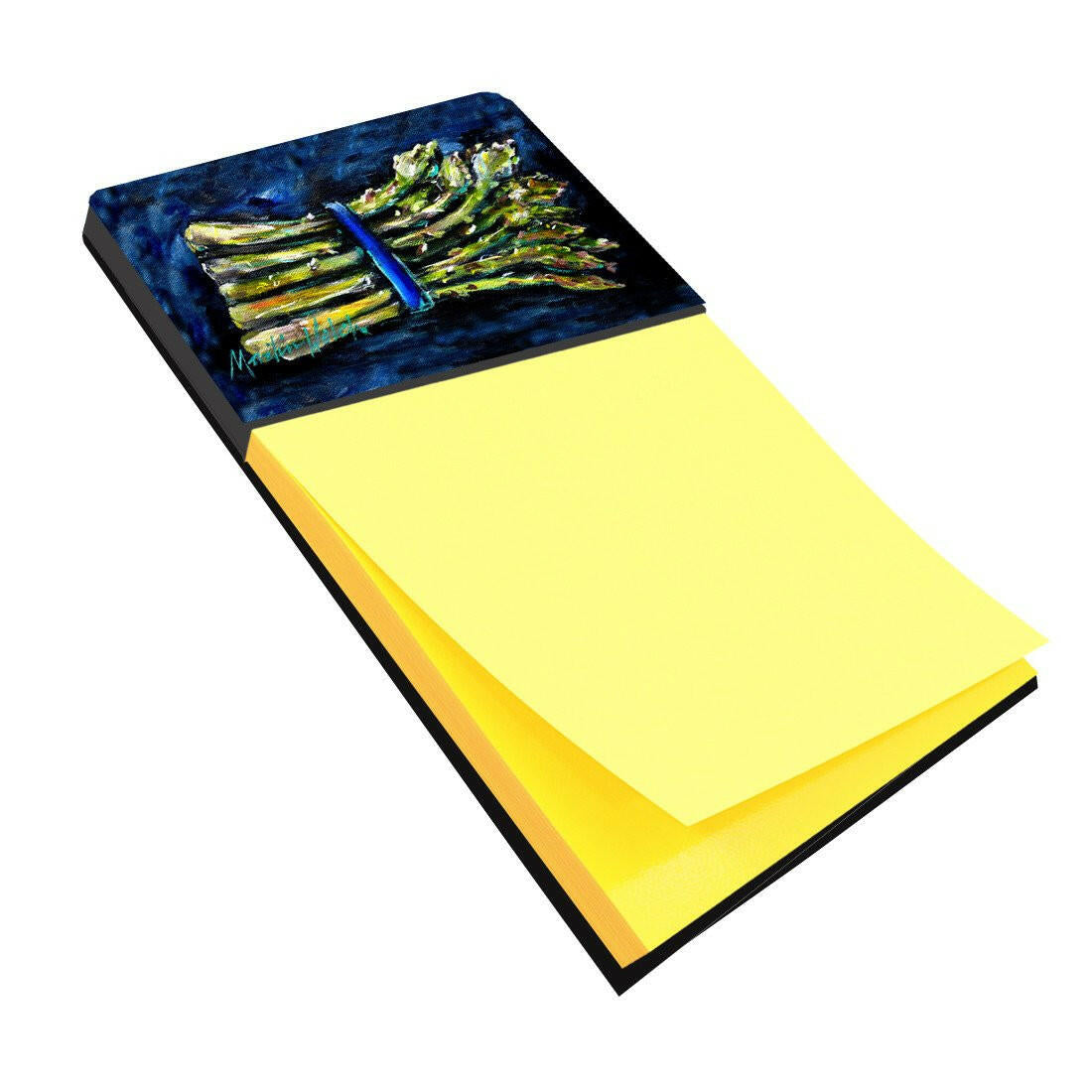 Asperagus Blew Watercolor Sticky Note Holder Refillable Dispenser Desk Accessory 3x3 Pad Gift