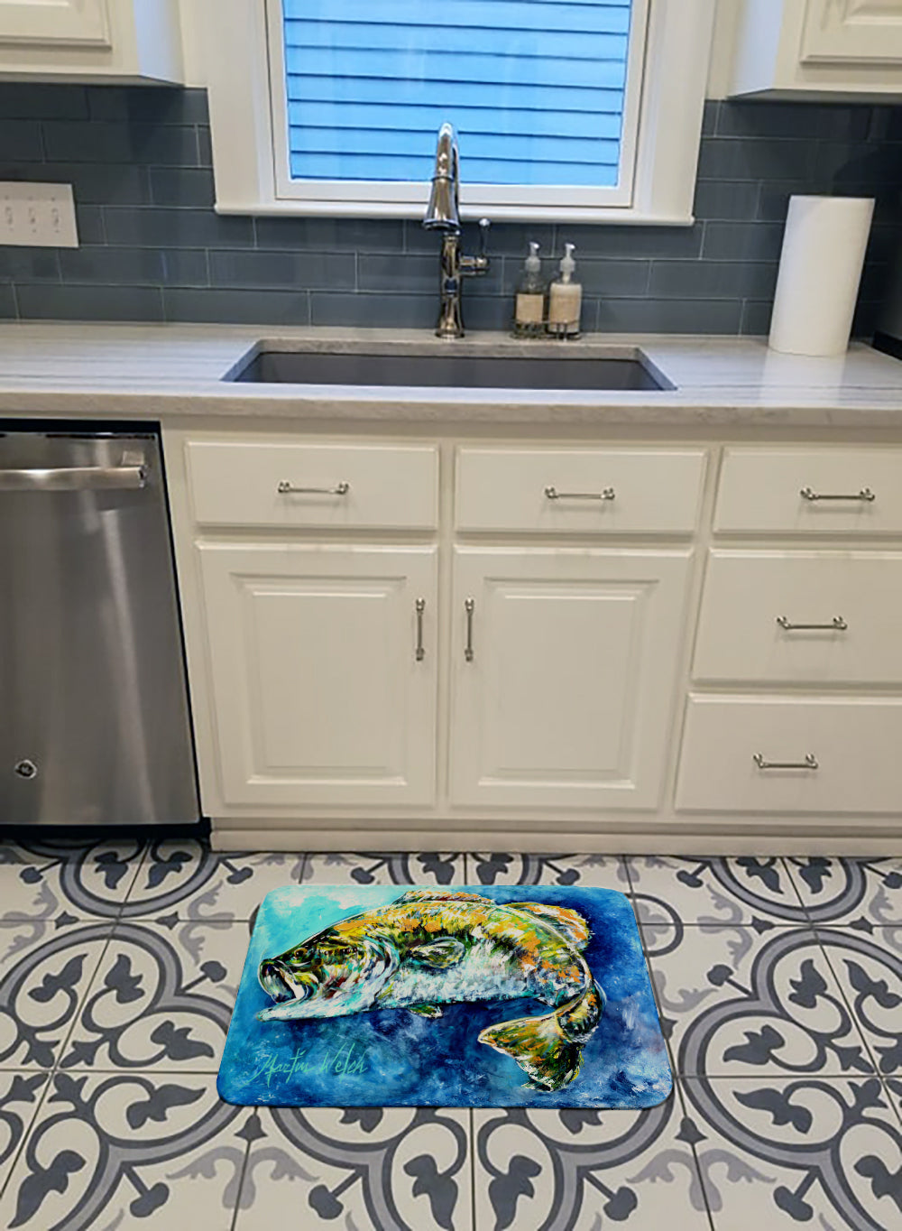 Bobby the Best Bass Memory Foam Kitchen Mat Machine Washable Anti-Fatigue Cushion Comfort Bath or Kitchen Rug