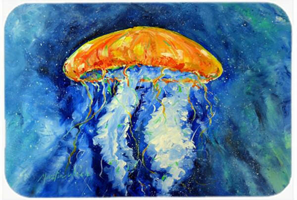 Calm Water Jellyfish Cutting Board Tempered Glass Kitchen Cutting Surface, Heat Resistant Chopping, Non-Slip Feet, Food Prep & Serving