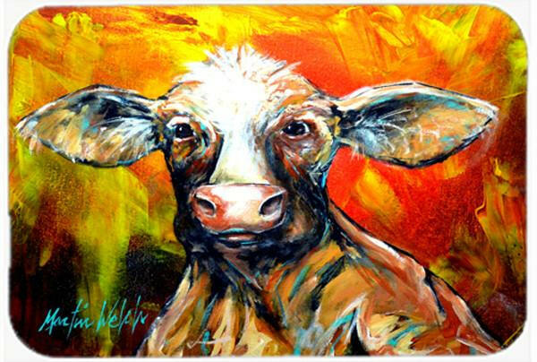 Another Happy Cow Cutting Board Tempered Glass Kitchen Cutting Surface, Heat Resistant Chopping, Non-Slip Feet, Food Prep & Serving