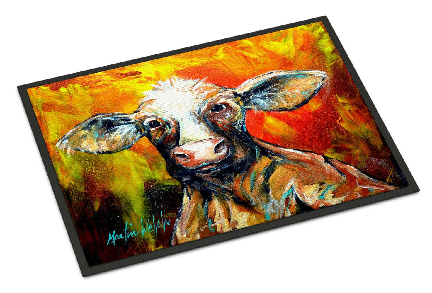 Another Happy Cow Doormat Indoor Outdoor 18H X 27W Front Door Mat Rugs for Entryway, Non Slip Washable