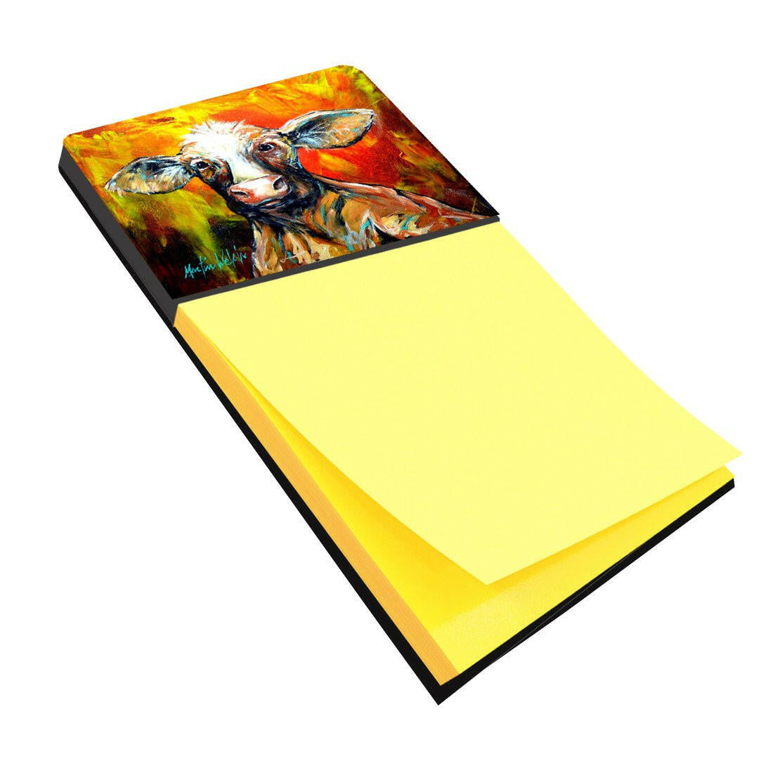 Another Happy Cow Watercolor Sticky Note Holder Refillable Dispenser Desk Accessory 3x3 Pad Gift