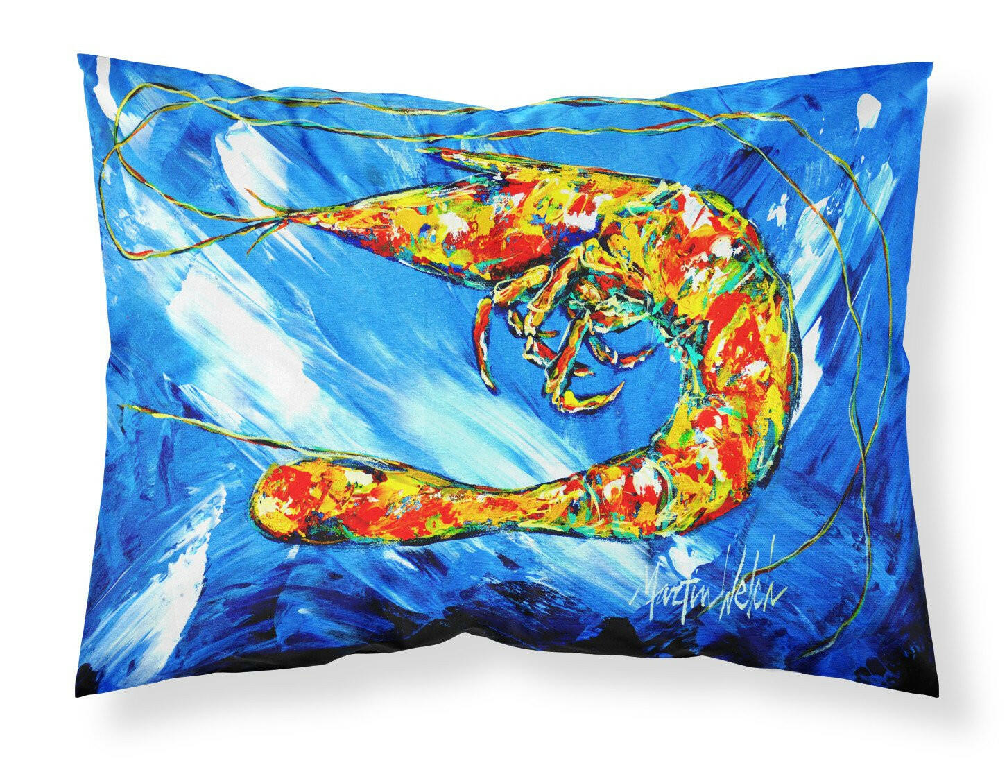 Ice Blue Shrimp Standard Pillowcase Lightweight Super Soft Easy Care Decorative Artwork Pillowcase, Standard