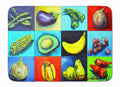 Mixed Fruits and Vegetables Memory Foam Kitchen Mat Machine Washable Anti-Fatigue Cushion Comfort Bath or Kitchen Rug