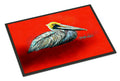 Sitting Brown Pelican Doormat Indoor Outdoor 24H X 36W Front Door Mat Rugs for Entryway, Non Slip Washable Low Pile,