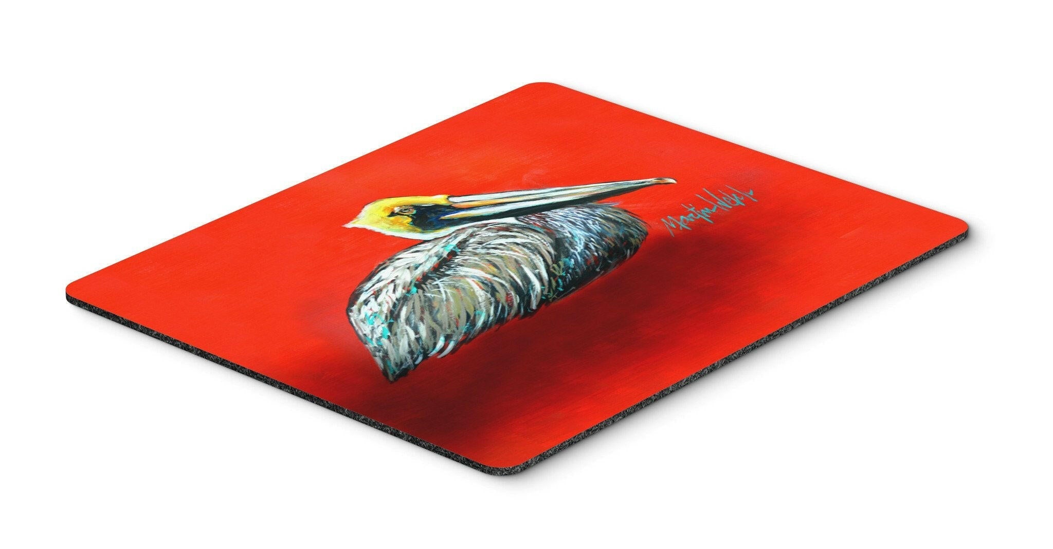 Sitting Brown Pelican Mouse Pad, Heat Resistant Trivet Hot Pad , Non Slip Rubber Desk Mat, Kitchen Counter Protector, Home Office Decor Gift