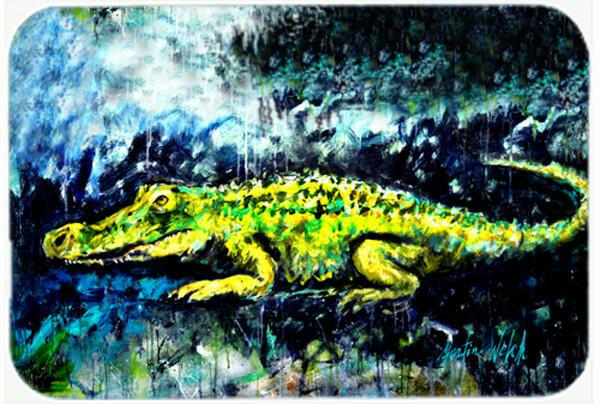 Sneaky Alligator Cutting Board Tempered Glass Kitchen Cutting Surface, Heat Resistant Chopping, Non-Slip Feet, Food Prep & Serving