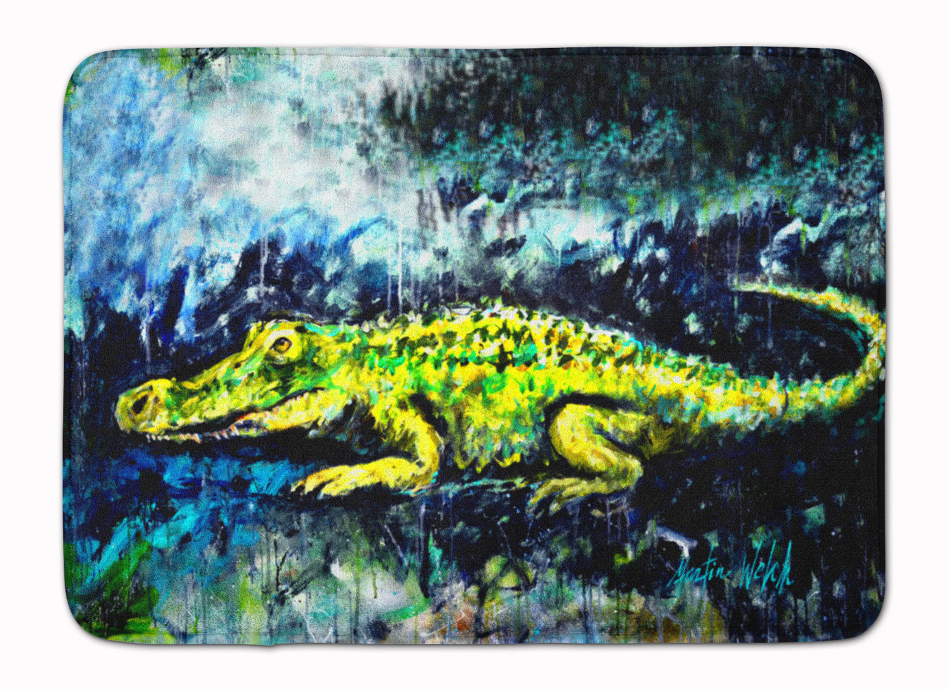 Sneaky Alligator Memory Foam Kitchen Mat Machine Washable Anti-Fatigue Cushion Comfort Bath or Kitchen Rug