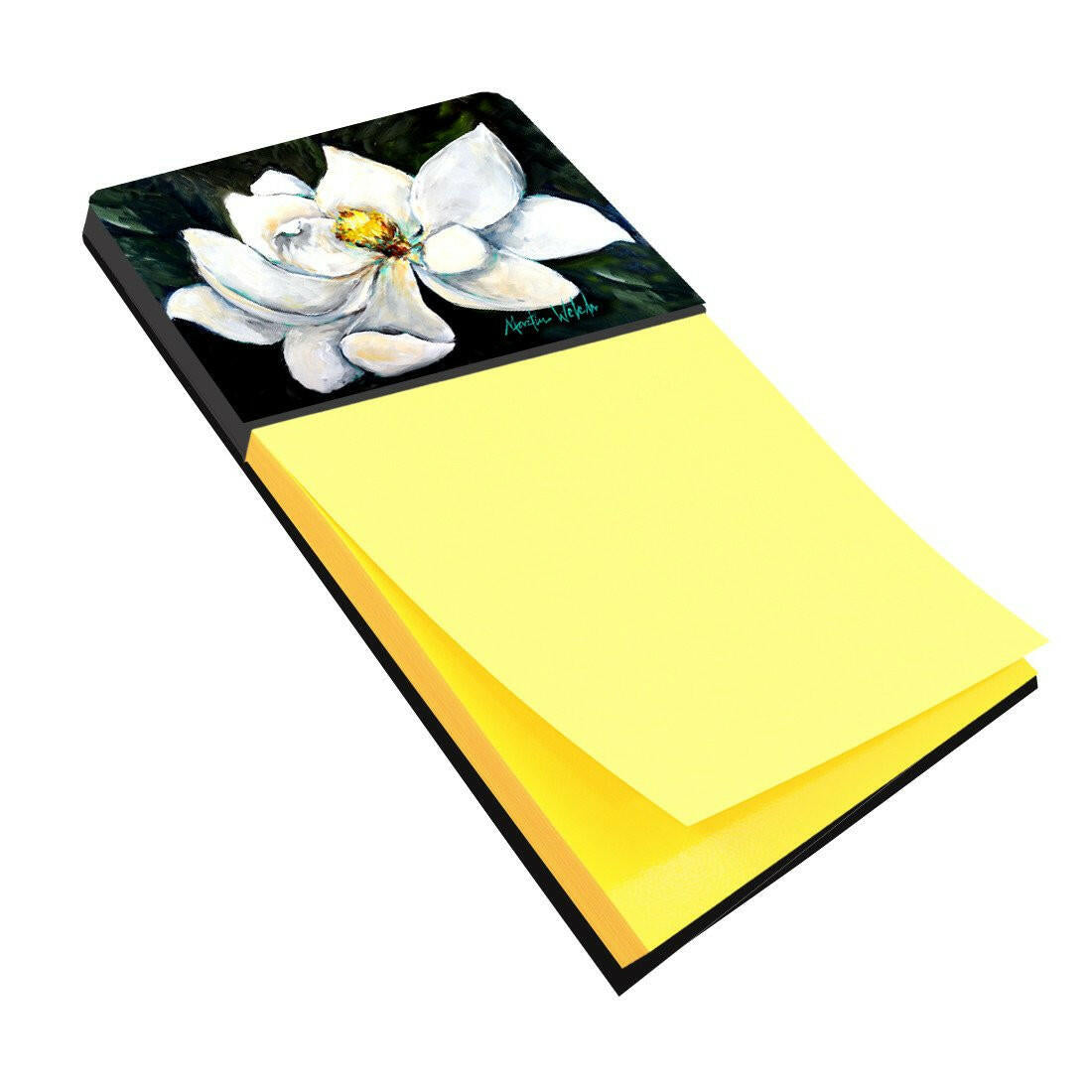 Sweet Magnolia Watercolor Sticky Note Holder Refillable Dispenser Desk Accessory 3x3 Pad Gift