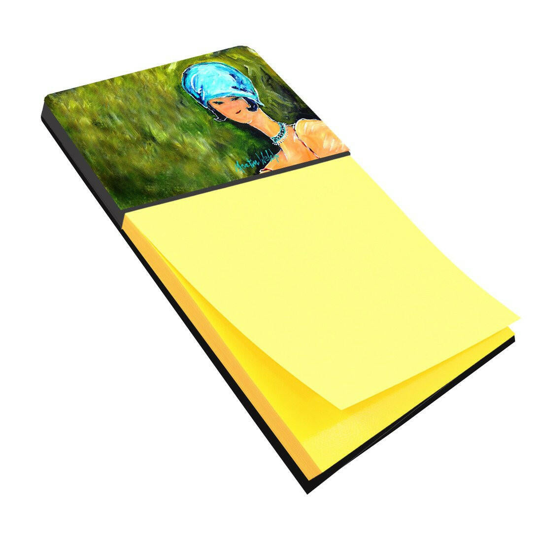 Young Voncile Still in High School Watercolor Sticky Note Holder Refillable Dispenser Desk Accessory 3x3 Pad Gift