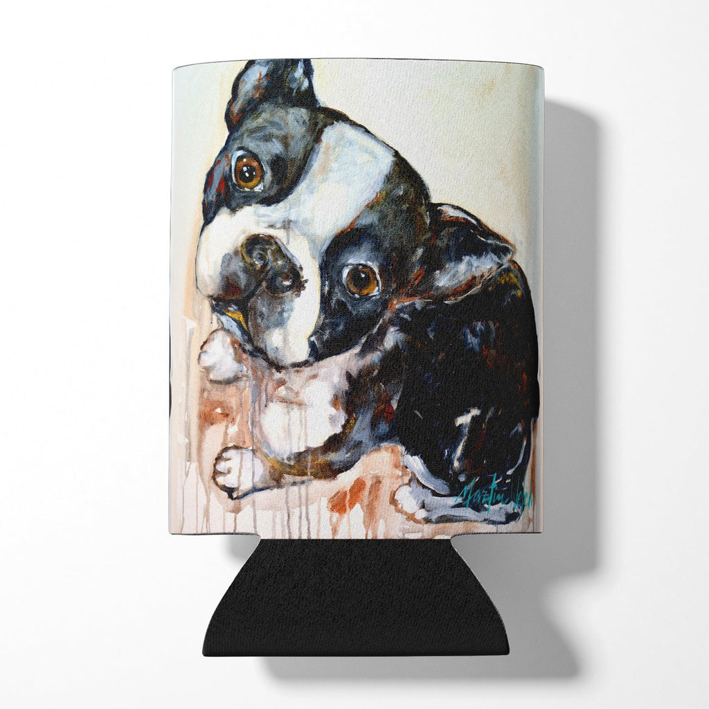 Boston Terrier Jake The Look Can or Bottle Hugger Cooler Sleeve for Standard 12 oz Cans, Insulated Foam Beer & Soda Can Hugger Reusable