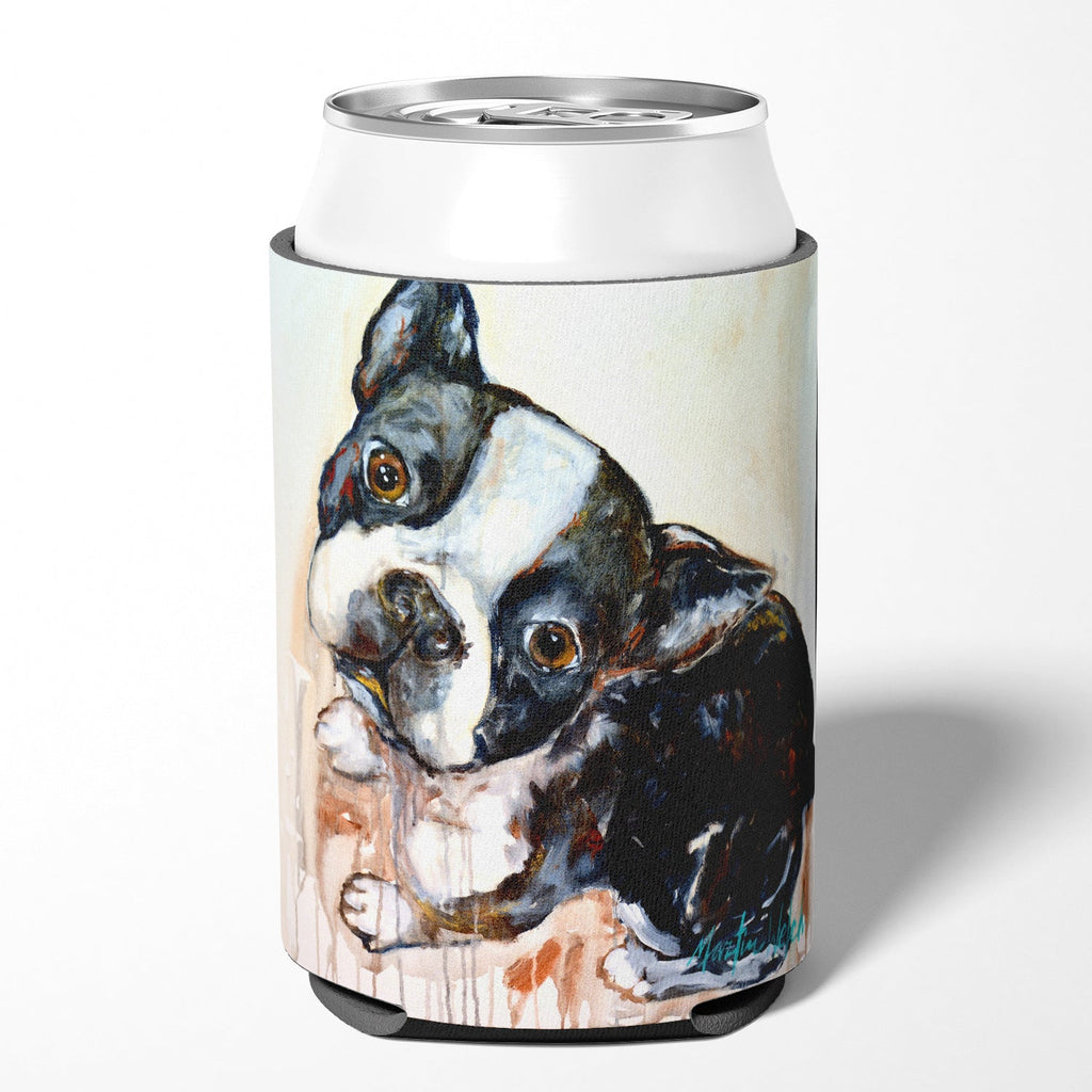 Boston Terrier Jake The Look Can or Bottle Hugger Cooler Sleeve for Standard 12 oz Cans, Insulated Foam Beer & Soda Can Hugger Reusable