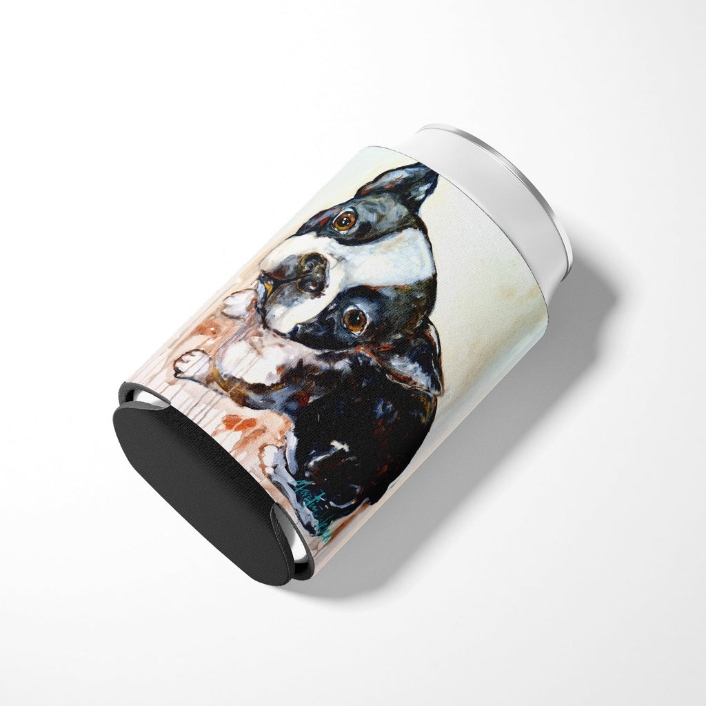 Boston Terrier Jake The Look Can or Bottle Hugger Cooler Sleeve for Standard 12 oz Cans, Insulated Foam Beer & Soda Can Hugger Reusable