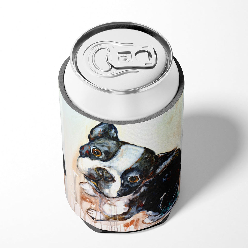 Boston Terrier Jake The Look Can or Bottle Hugger Cooler Sleeve for Standard 12 oz Cans, Insulated Foam Beer & Soda Can Hugger Reusable