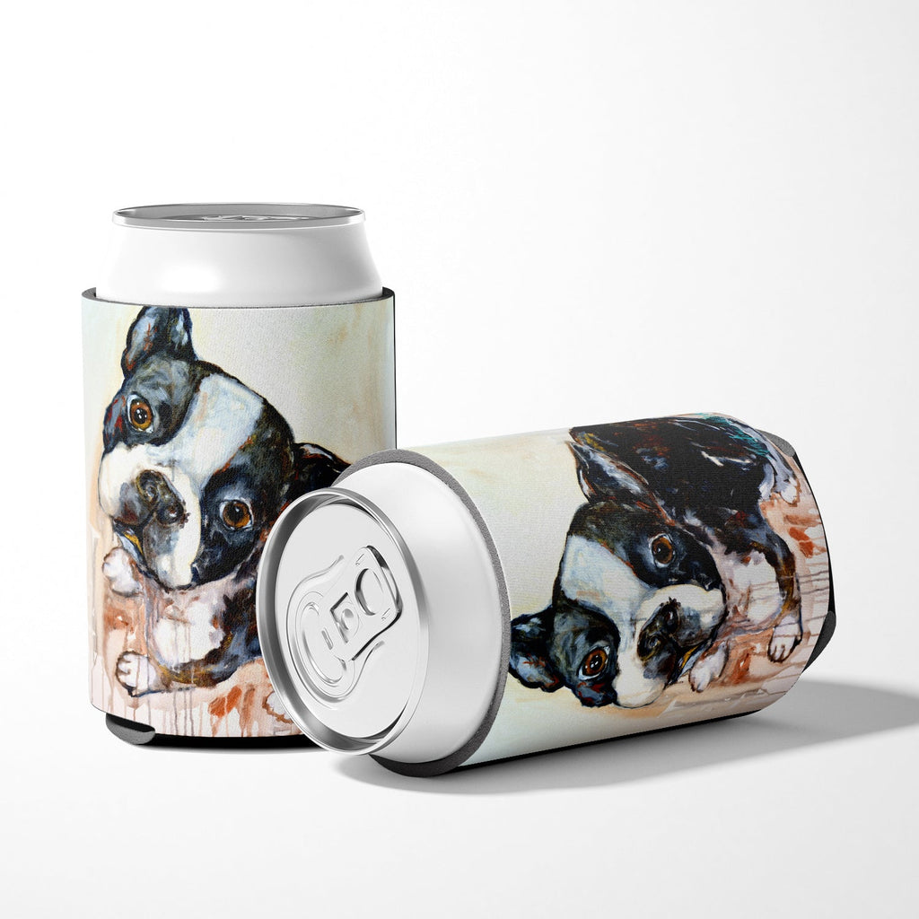 Boston Terrier Jake The Look Can or Bottle Hugger Cooler Sleeve for Standard 12 oz Cans, Insulated Foam Beer & Soda Can Hugger Reusable