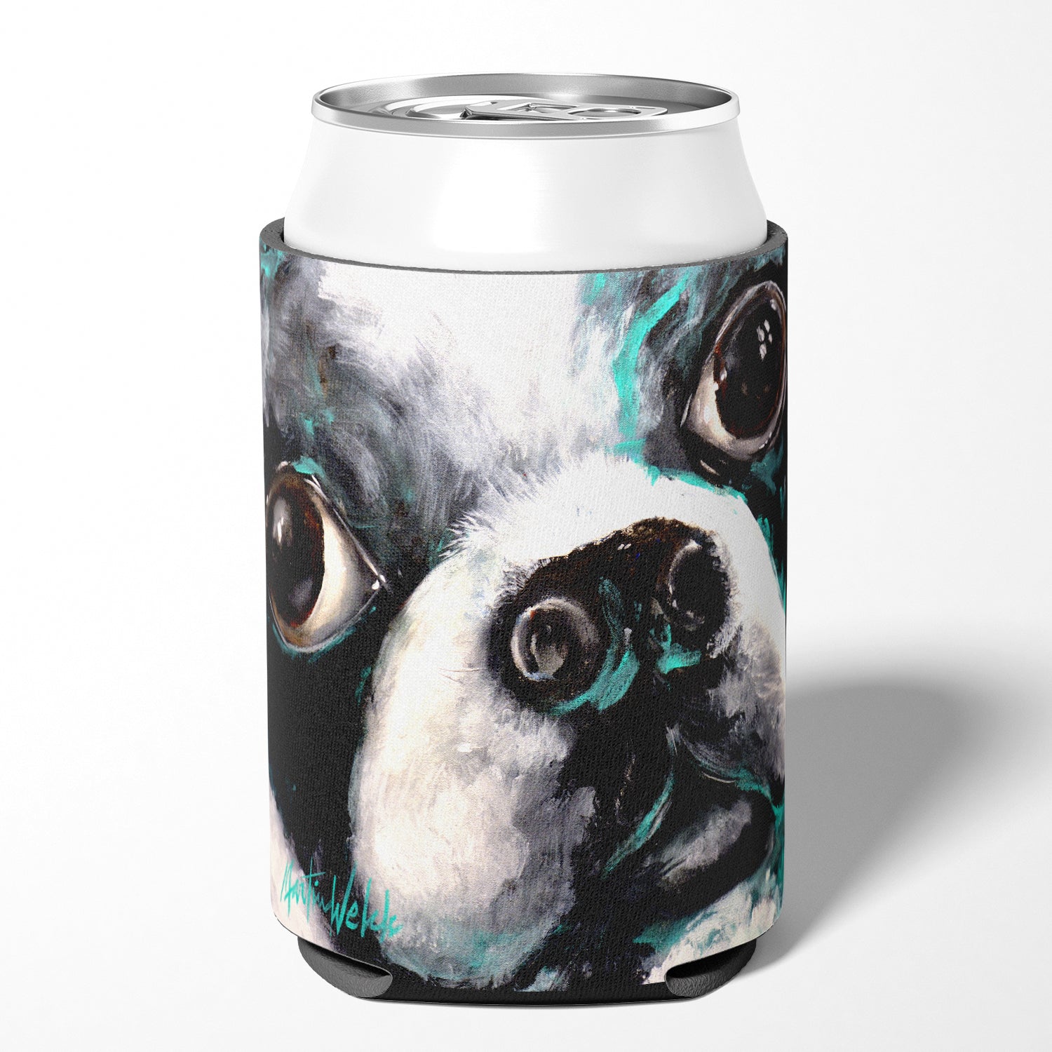 Boston Terrier Jake Pretty Please Can or Bottle Hugger Cooler Sleeve for Standard 12 oz Cans, Insulated Foam Beer & Soda Can Hugger Reusable
