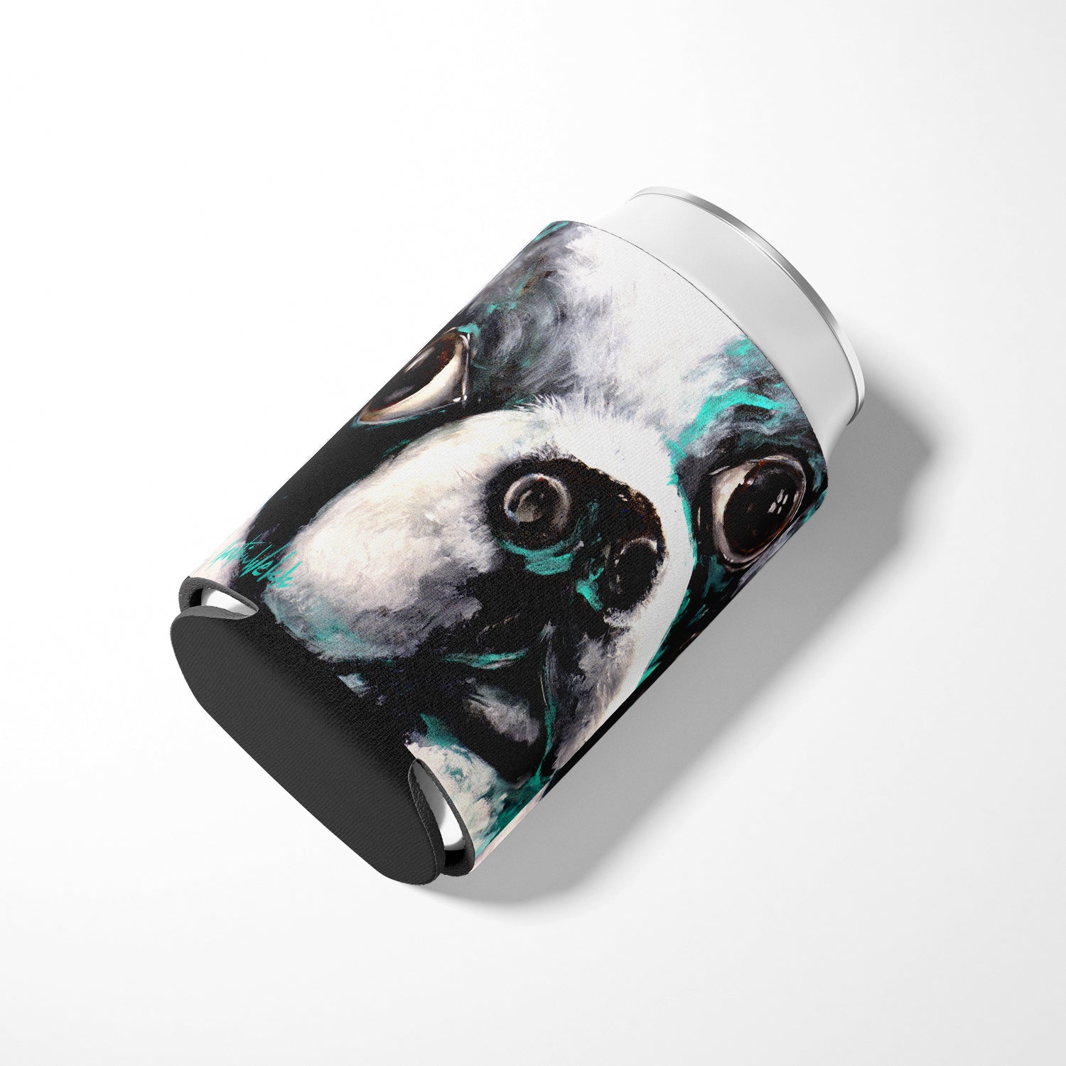 Boston Terrier Jake Pretty Please Can or Bottle Hugger Cooler Sleeve for Standard 12 oz Cans, Insulated Foam Beer & Soda Can Hugger Reusable