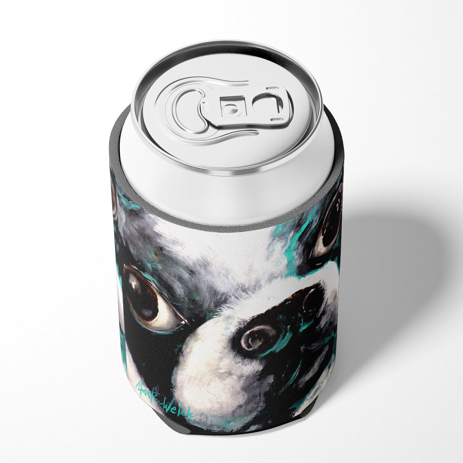 Boston Terrier Jake Pretty Please Can or Bottle Hugger Cooler Sleeve for Standard 12 oz Cans, Insulated Foam Beer & Soda Can Hugger Reusable