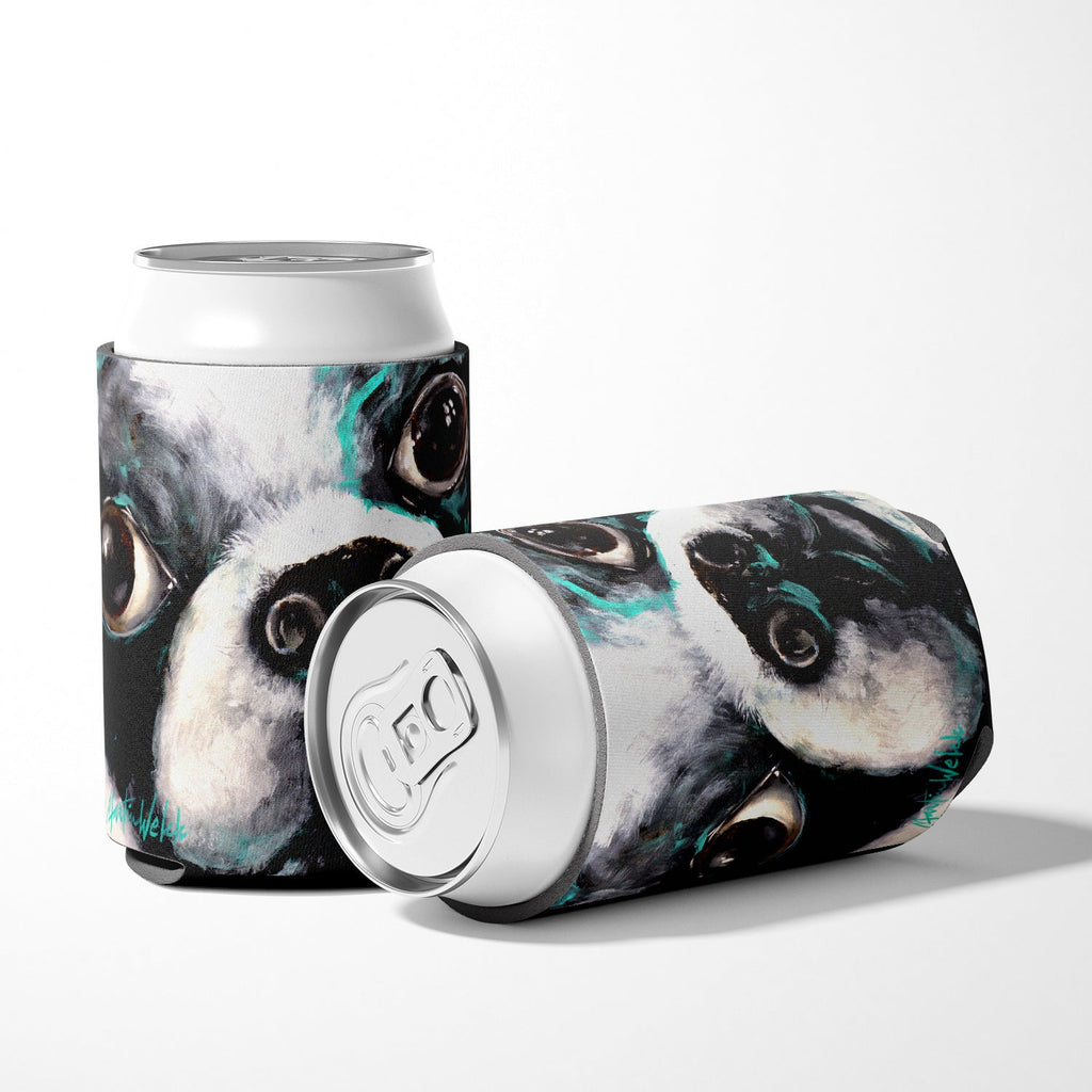 Boston Terrier Jake Pretty Please Can or Bottle Hugger Cooler Sleeve for Standard 12 oz Cans, Insulated Foam Beer & Soda Can Hugger Reusable