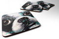 Boston Terrier Jake Pretty Please Foam Coasters Set of 4 Cup Coasters for Indoor Outdoor, Tabletop Protection, Anti Slip, Mouse pad Material