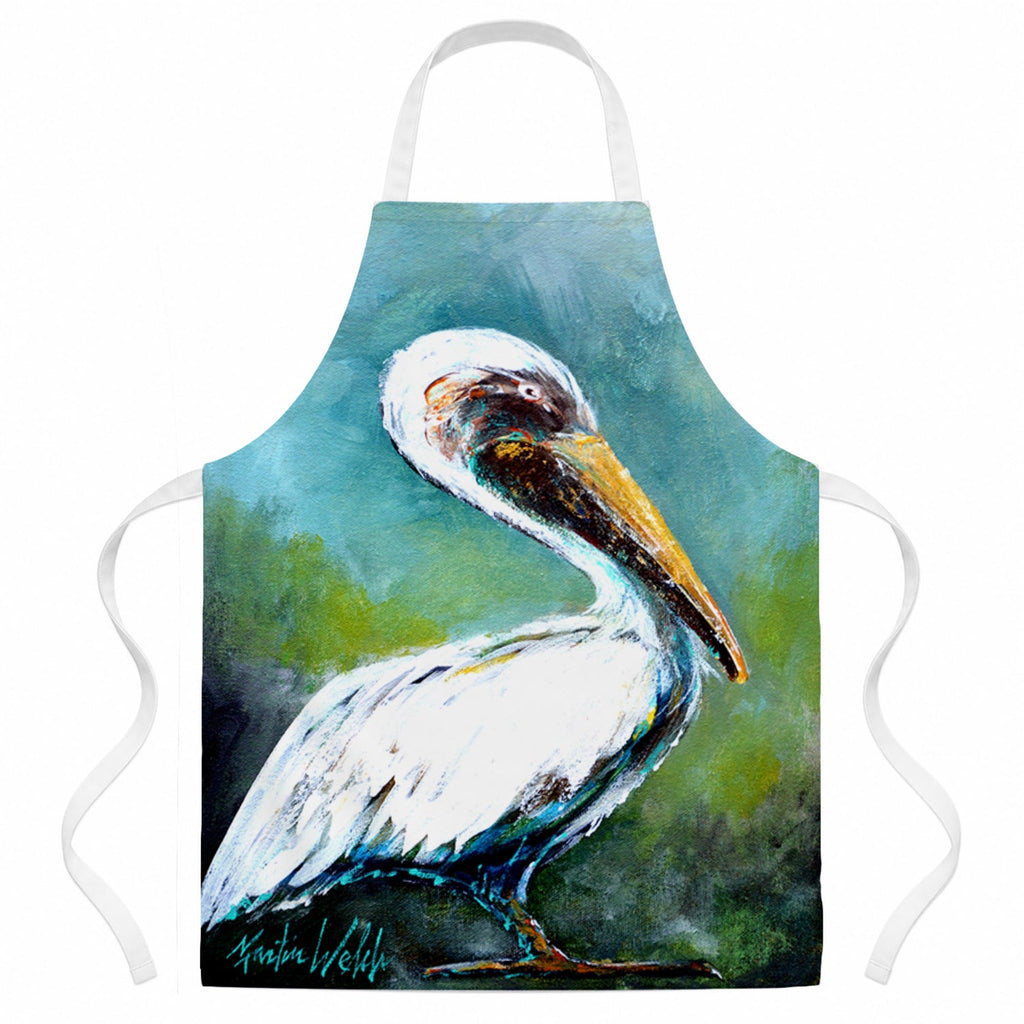 Blue Stand Pelican Apron Cooking Kitchen Server Baking Crafts Gardening for Adult Women Men, Unisex, Large, Multicolor