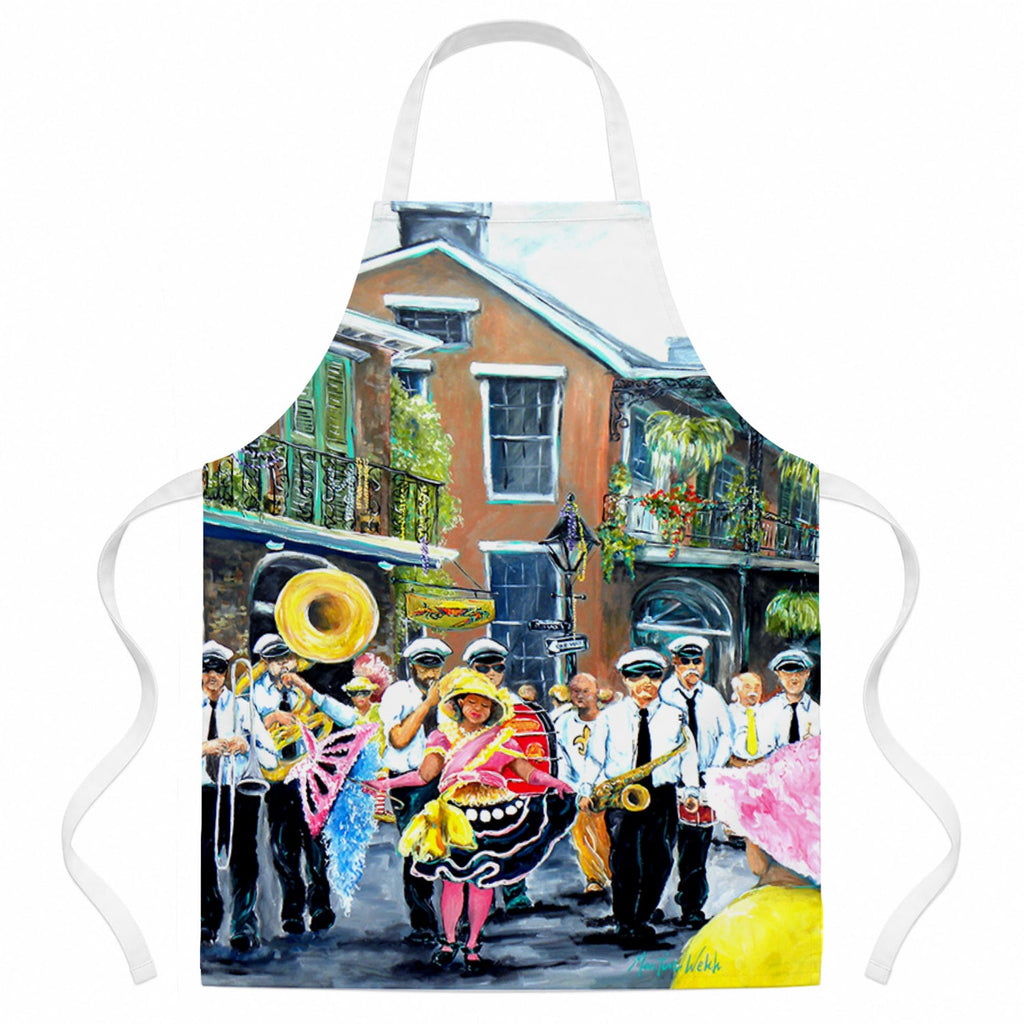 New Orleans French Quarter Frolic Apron Cooking Kitchen Server Baking Crafts Gardening for Adult Women Men, Unisex, Large, Multicolor