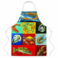 Mixed Seafood Apron Cooking Kitchen Server Baking Crafts Gardening for Adult Women Men, Unisex, Large, Multicolor