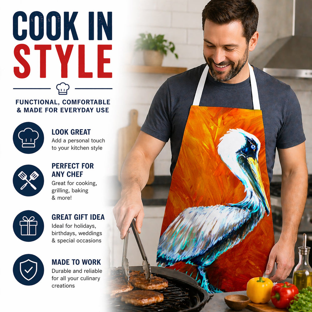Proud Pelican Apron Cooking Kitchen Server Baking Crafts Gardening for Adult Women Men, Unisex, Large, Multicolor