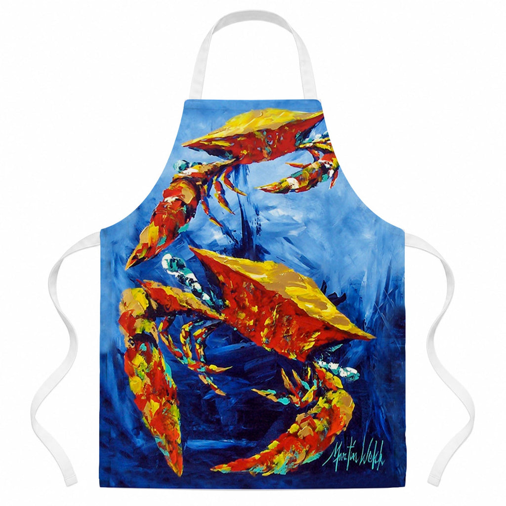 Puddle O' Two Crabs Apron Cooking Kitchen Server Baking Crafts Gardening for Adult Women Men, Unisex, Large, Multicolor